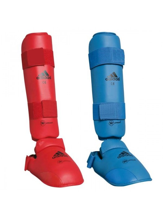 NUOVO PARATIBIA E PIEDE REMOVIBILE ADIDAS OMOLOG. WKF - ROSSO