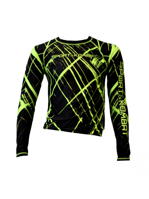 RASHGUARD MMA “DYNAMIC” LUNGA - NERO/FLUO