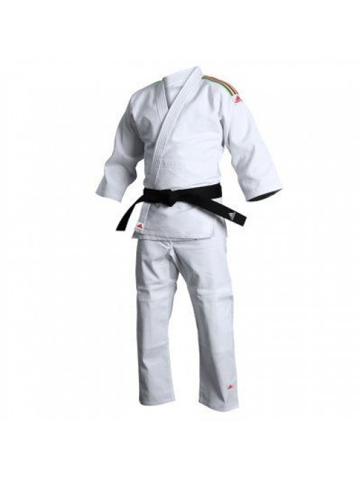 JUDOGI ADIDAS J500 BIANCO CON STRISCE ITALIA