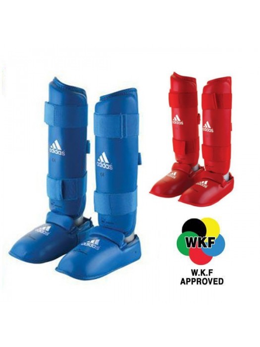 NUOVO PARATIBIA E PIEDE REMOVIBILE ADIDAS OMOLOG. WKF - BLU